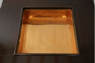 中古　鉄刀木(タガヤサン)　2wayでフレキシブルに使える!!和の空間づくりにおすすめの囲炉裏テーブル(木製火鉢、ダイニングテーブル、4人掛け、食卓、センターテーブル、ローテーブル)(R-075389)