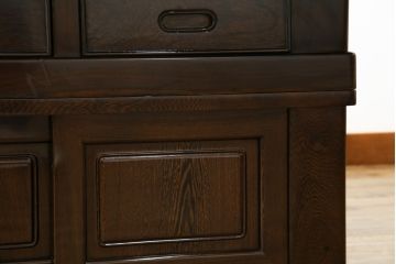 中古　鉄刀木(タガヤサン)　2wayでフレキシブルに使える!!和の空間づくりにおすすめの囲炉裏テーブル(木製火鉢、ダイニングテーブル、4人掛け、食卓、センターテーブル、ローテーブル)(R-075389)