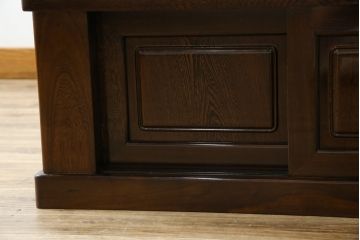 中古　鉄刀木(タガヤサン)　2wayでフレキシブルに使える!!和の空間づくりにおすすめの囲炉裏テーブル(木製火鉢、ダイニングテーブル、4人掛け、食卓、センターテーブル、ローテーブル)(R-075389)