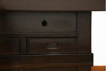 中古　鉄刀木(タガヤサン)　2wayでフレキシブルに使える!!和の空間づくりにおすすめの囲炉裏テーブル(木製火鉢、ダイニングテーブル、4人掛け、食卓、センターテーブル、ローテーブル)(R-075389)