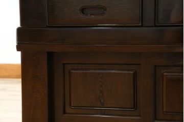 中古　鉄刀木(タガヤサン)　2wayでフレキシブルに使える!!和の空間づくりにおすすめの囲炉裏テーブル(木製火鉢、ダイニングテーブル、4人掛け、食卓、センターテーブル、ローテーブル)(R-075389)