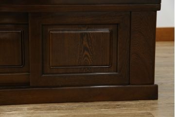 中古　鉄刀木(タガヤサン)　2wayでフレキシブルに使える!!和の空間づくりにおすすめの囲炉裏テーブル(木製火鉢、ダイニングテーブル、4人掛け、食卓、センターテーブル、ローテーブル)(R-075389)