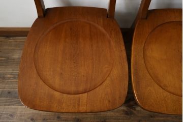 中古　美品　横浜ダニエル(daniel)　アメリカンシリーズ　シンプルなデザインが取り入れやすいダイニングチェア4脚セット(アームレスチェア、板座チェア、椅子、イス)(定価4脚で約40万円)(R-075393)