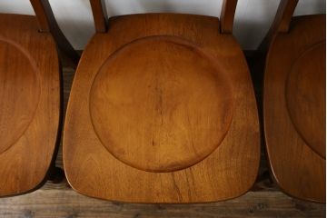 中古　美品　横浜ダニエル(daniel)　アメリカンシリーズ　シンプルなデザインが取り入れやすいダイニングチェア4脚セット(アームレスチェア、板座チェア、椅子、イス)(定価4脚で約40万円)(R-075393)