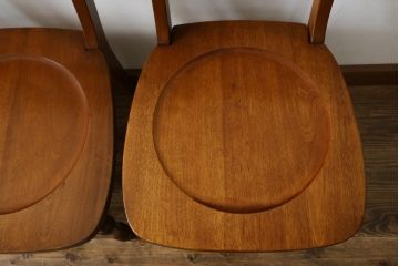 中古　美品　横浜ダニエル(daniel)　アメリカンシリーズ　シンプルなデザインが取り入れやすいダイニングチェア4脚セット(アームレスチェア、板座チェア、椅子、イス)(定価4脚で約40万円)(R-075393)