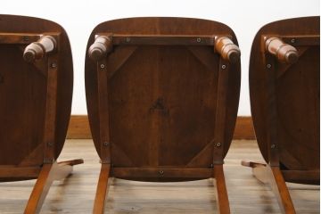 中古　美品　横浜ダニエル(daniel)　アメリカンシリーズ　シンプルなデザインが取り入れやすいダイニングチェア4脚セット(アームレスチェア、板座チェア、椅子、イス)(定価4脚で約40万円)(R-075393)