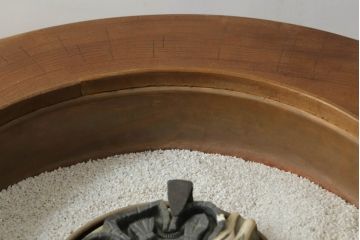 和製ビンテージ　総欅(ケヤキ)材　和モダンなお部屋づくりにおすすめのくり抜き火鉢(木製火鉢、囲炉裏、ヴィンテージ)(R-075394)