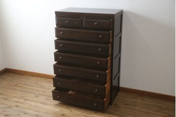 中古　美品　松本民芸家具　和洋どちらにも馴染む上品な佇まいのチェスト(洋服タンス、収納たんす、引き出し)(R-075395)