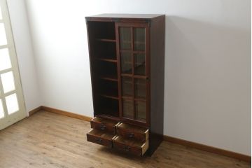 中古　美品　岩谷堂箪笥　和モダンスタイルのお部屋におすすめなブックケース(書棚、本箱、飾り棚、収納棚、戸棚、キャビネット)(R-075396)