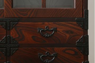 中古　美品　岩谷堂箪笥　和モダンスタイルのお部屋におすすめなブックケース(書棚、本箱、飾り棚、収納棚、戸棚、キャビネット)(R-075396)