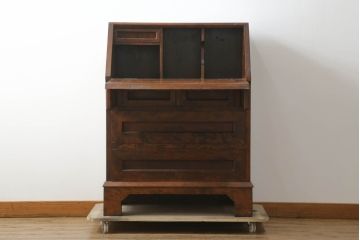 和製ビンテージ　高山式　松本民芸家具?　スタイリッシュなデザインが美しいライティングビューロー(机、ワークデスク、引き出し、サイドチェスト、作業台、在宅用、在宅ワーク用、ヴィンテージ)(R-075400)