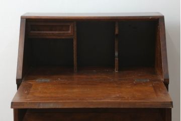 和製ビンテージ　高山式　松本民芸家具?　スタイリッシュなデザインが美しいライティングビューロー(机、ワークデスク、引き出し、サイドチェスト、作業台、在宅用、在宅ワーク用、ヴィンテージ)(R-075400)