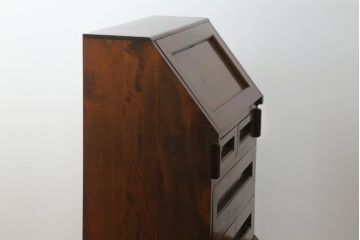 和製ビンテージ　高山式　松本民芸家具?　スタイリッシュなデザインが美しいライティングビューロー(机、ワークデスク、引き出し、サイドチェスト、作業台、在宅用、在宅ワーク用、ヴィンテージ)(R-075400)
