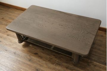 和製ビンテージ　美品!!　高級杉材　勘六作　木の風合いが楽しめる凝ったデザインの座卓(ローテーブル、センターテーブル、文机、座机、ヴィンテージ)(R-075402)