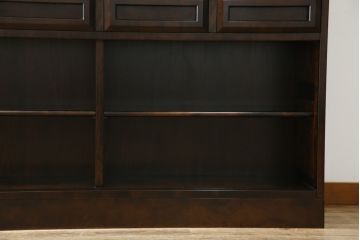 中古　美品　星野民芸(星野民藝)　落ち着いたシックな色合いが魅力の高山式食器棚(水屋箪笥、和風キャビネット、飾り棚、収納棚、戸棚)(R-075403)