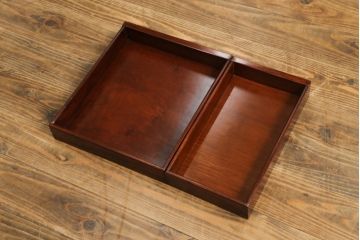中古　美品　花梨(カリン)材　落ち着いた色味と上品な佇まいが魅力的な片袖机(ローテーブル、座机、文机、作業台、ワークデスク、唐木、在宅用、在宅ワーク用)(R-075405)