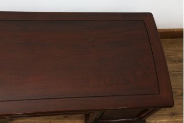 中古　美品　花梨(カリン)材　落ち着いた色味と上品な佇まいが魅力的な片袖机(ローテーブル、座机、文机、作業台、ワークデスク、唐木、在宅用、在宅ワーク用)(R-075405)