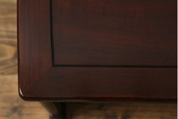 中古　美品　花梨(カリン)材　落ち着いた色味と上品な佇まいが魅力的な片袖机(ローテーブル、座机、文机、作業台、ワークデスク、唐木、在宅用、在宅ワーク用)(R-075405)