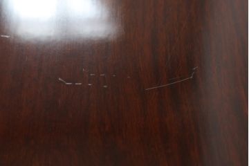 中古　美品　花梨(カリン)材　落ち着いた色味と上品な佇まいが魅力的な片袖机(ローテーブル、座机、文机、作業台、ワークデスク、唐木、在宅用、在宅ワーク用)(R-075405)
