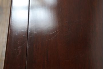 中古　美品　花梨(カリン)材　落ち着いた色味と上品な佇まいが魅力的な片袖机(ローテーブル、座机、文机、作業台、ワークデスク、唐木、在宅用、在宅ワーク用)(R-075405)
