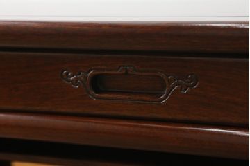 中古　美品　花梨(カリン)材　落ち着いた色味と上品な佇まいが魅力的な片袖机(ローテーブル、座机、文机、作業台、ワークデスク、唐木、在宅用、在宅ワーク用)(R-075405)