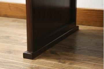 中古　美品　花梨(カリン)材　落ち着いた色味と上品な佇まいが魅力的な片袖机(ローテーブル、座机、文机、作業台、ワークデスク、唐木、在宅用、在宅ワーク用)(R-075405)
