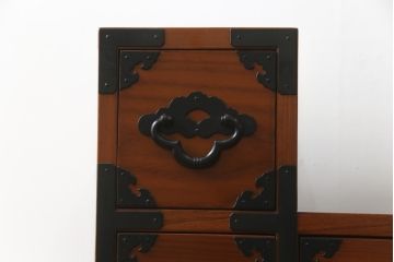 中古　美品!!　楡(ニレ)材　両面使いできる重厚な階段箪笥(和箪笥、和タンス、収納箪笥)(R-075409)