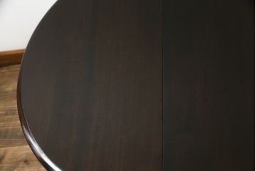 中古　松本民芸家具　M型バタフライ卓(楕円)　凝った脚のデザインが目を惹くバタフライテーブル(ドロップリーフテーブル、エクステンションテーブル、食卓、ダイニングテーブル、2人掛け、4人掛け、2P、4P)(定価約28万円)(R-075411)