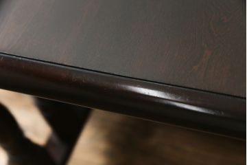 中古　松本民芸家具　M型バタフライ卓(楕円)　凝った脚のデザインが目を惹くバタフライテーブル(ドロップリーフテーブル、エクステンションテーブル、食卓、ダイニングテーブル、2人掛け、4人掛け、2P、4P)(定価約28万円)(R-075411)