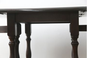 中古　松本民芸家具　M型バタフライ卓(楕円)　凝った脚のデザインが目を惹くバタフライテーブル(ドロップリーフテーブル、エクステンションテーブル、食卓、ダイニングテーブル、2人掛け、4人掛け、2P、4P)(定価約28万円)(R-075411)