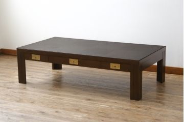 中古　美品!!　カリモク家具(karimoku)　domani(ドマーニ)　Morganton(モーガントン)　ゴールドの引手が高級感を演出するセンターテーブル(リビングテーブル、ローテーブル)(定価約25万円)(R-075412)