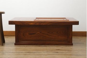中古　美品!!　総欅(ケヤキ)材　趣ある佇まいが目を引く関西火鉢(ローテーブル、長火鉢、座卓、囲炉裏)(R-075415)