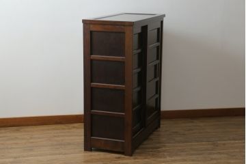 中古　特注品　松本民芸家具　シックで落ち着いた佇まいが魅力的なA型下駄箱(収納棚、戸棚、キャビネット)(R-075416)