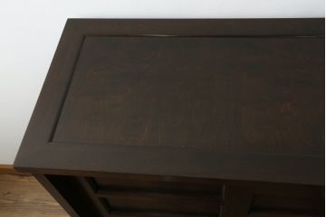 中古　特注品　松本民芸家具　シックで落ち着いた佇まいが魅力的なA型下駄箱(収納棚、戸棚、キャビネット)(R-075416)