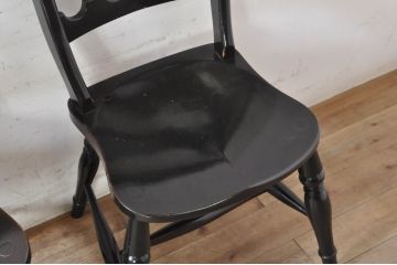 【簡易リペア限定品】和製ビンテージ 松本民芸家具 #49A型ワイコムチェア 落ち着いた色味と滑らかな質感が美しいダイニングチェア3脚セット(板座チェア、椅子、イス、ヴィンテージ)(定価3脚で約31万5千円)(R-075424)