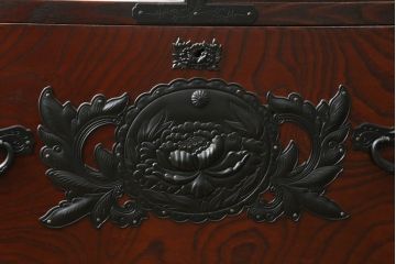 中古　美品　仙台民芸箪笥(仙台箪笥)　欅産業　拭き漆塗りが美しい階段箪笥(和たんす、収納箪笥、整理タンス、引き出し)(R-075430)
