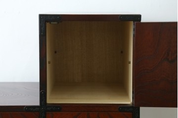 中古　美品　仙台民芸箪笥(仙台箪笥)　欅産業　拭き漆塗り　力強い木目が魅力の階段箪笥　(R-075430)