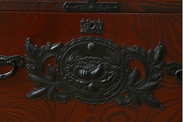 中古　美品　仙台民芸箪笥(仙台箪笥)　欅産業　拭き漆塗り　力強い木目が魅力の階段箪笥　(R-075430)