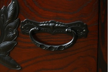 中古　美品　仙台民芸箪笥(仙台箪笥)　欅産業　拭き漆塗り　力強い木目が魅力の階段箪笥　(R-075430)