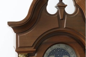 中古　細やかな装飾が光る!気品漂うシックな雰囲気が魅力のホールクロック(時計台、振り子時計、クオーツ時計、大型、ディスプレイ、ドイツ)(R-075434)