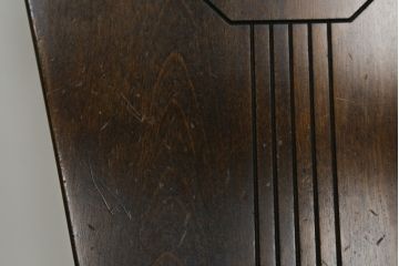 中古　廃盤モデル　星野民芸(星野民藝)　桜材  個性的なデザインが存在感を放つダイニングチェア2脚セット(板座チェア、椅子、イス)(R-075436)
