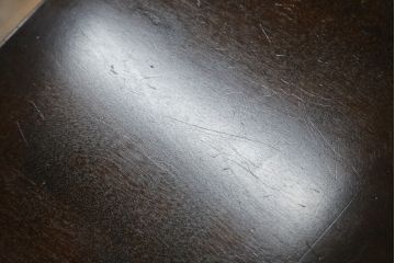 中古　廃盤モデル　星野民芸(星野民藝)　桜材  個性的なデザインが存在感を放つダイニングチェア2脚セット(板座チェア、椅子、イス)(R-075436)