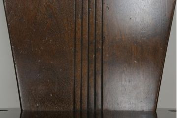 中古　廃盤モデル　星野民芸(星野民藝)　桜材　個性的なデザインが存在感を放つダイニングチェア4脚セット(板座チェア、椅子、イス)(R-075437)