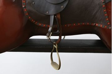 イギリスビンテージ　リアルな造形のロッキングホース(木馬、ビンテージ、ディスプレイ、英国)(R-075438)