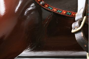 イギリスビンテージ　リアルな造形のロッキングホース(木馬、ビンテージ、ディスプレイ、英国)(R-075438)