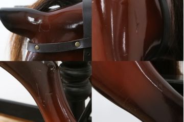 イギリスビンテージ　リアルな造形のロッキングホース(木馬、ビンテージ、ディスプレイ、英国)(R-075438)