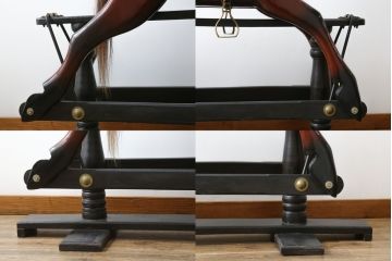 イギリスビンテージ　リアルな造形のロッキングホース(木馬、ビンテージ、ディスプレイ、英国)(R-075438)