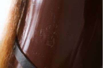 イギリスビンテージ　リアルな造形のロッキングホース(木馬、ビンテージ、ディスプレイ、英国)(R-075438)