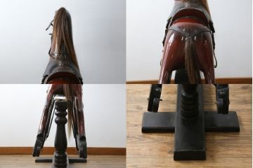 イギリスビンテージ　リアルな造形のロッキングホース(木馬、ビンテージ、ディスプレイ、英国)(R-075438)