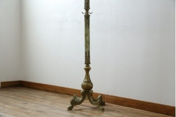 中古　イタリア高級家具　組み立て式　大理石　ヨーロピアンなお部屋の演出にピッタリな真鍮製のポールハンガー　(R-075440)